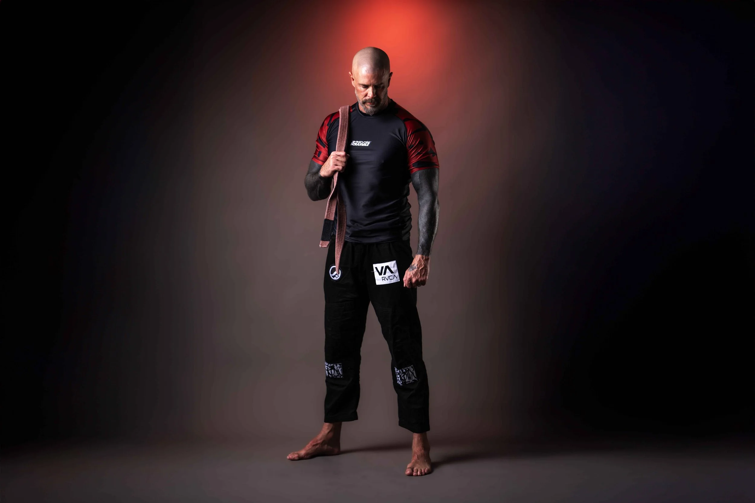 ju jitsu trainer in a studio session