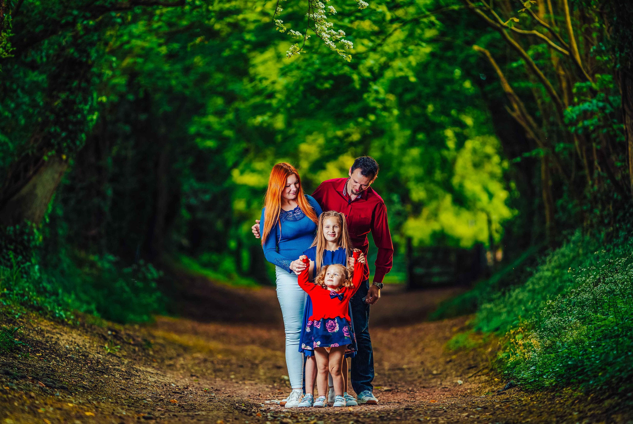 family portrait in the oldest Roman road in the UK
