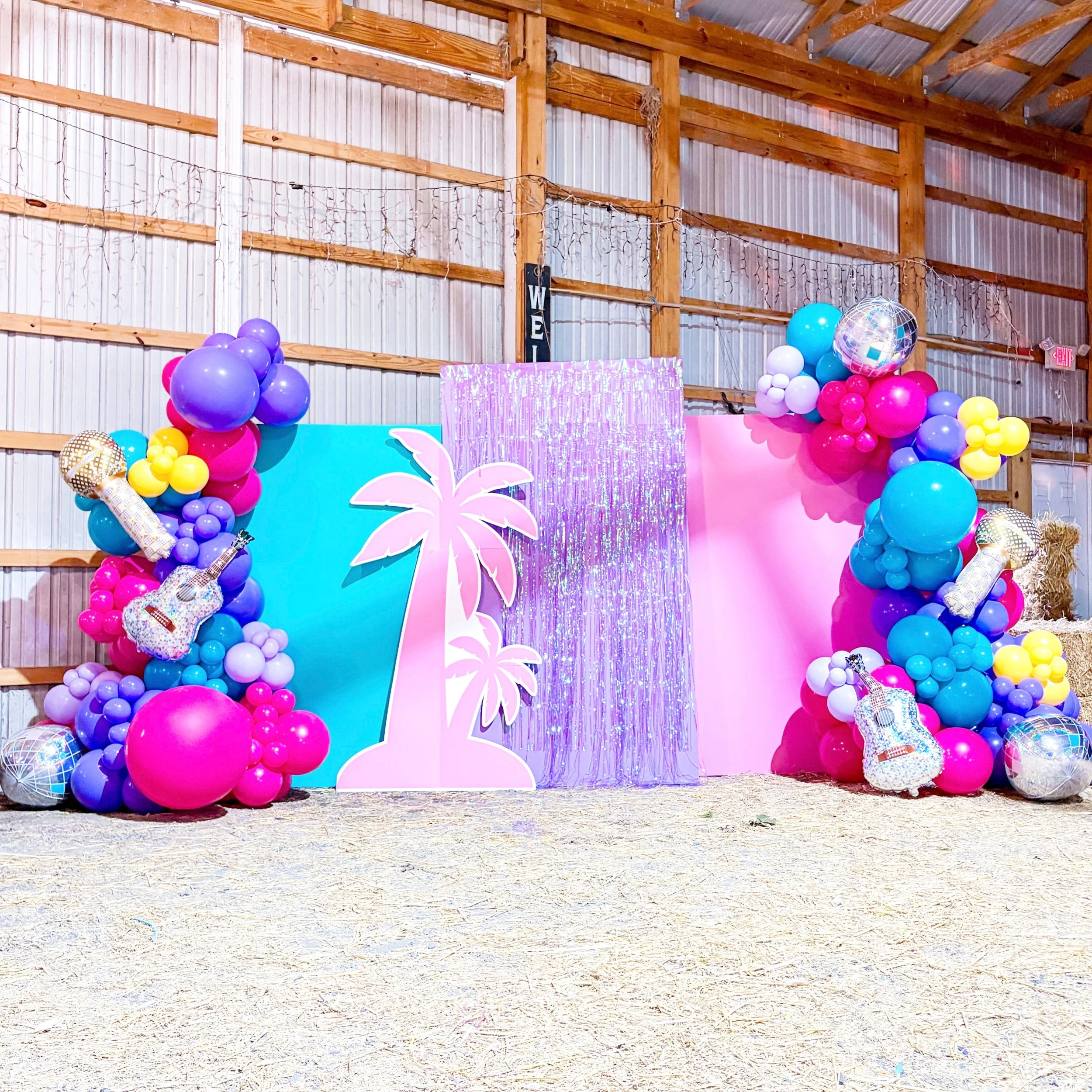 Coachella meets Lollapalooza meets Demon Hunters. 💜🌴🎶

We brought ALL the vibes to @snipes_farm for Lucy&rsquo;s 6th birthday!

 A colorful, high-energy celebration inspired by everything she loves &mdash; and this setup was a whole moment.

Lucy&