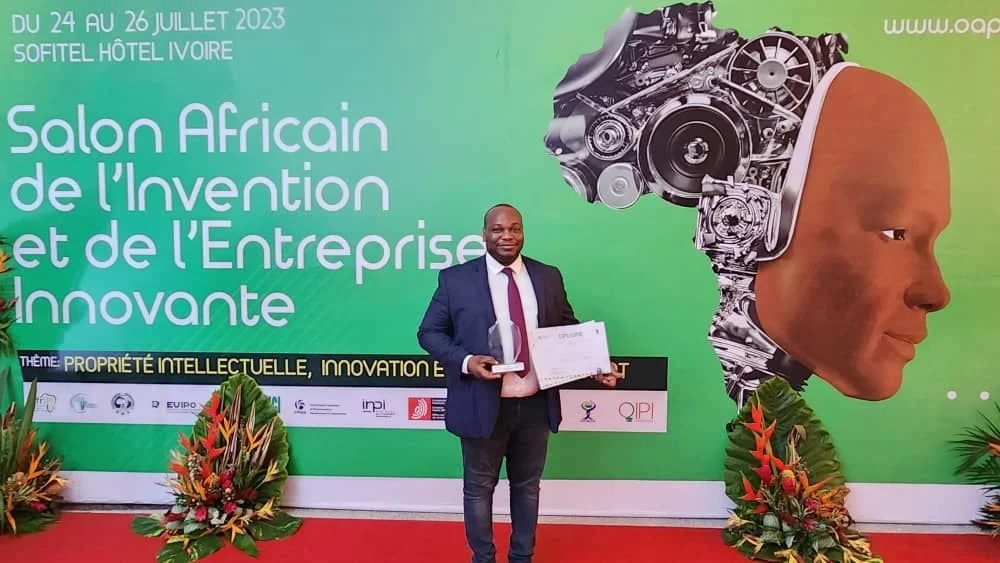 Ange Frederick Balma, CEO of LIFILED and SINILUX, won the EPO (European Patent Office) prize for best technological innovation at the African Exhibition of Technological Invention and Innovation