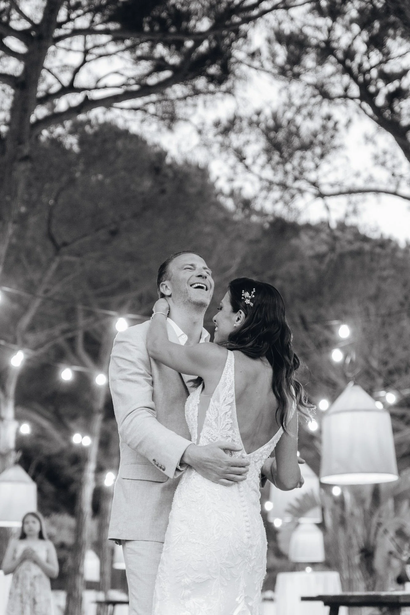 candid-portrait-in-black-and-white-film-of-bride-and-groom-at-first-dance-moment-Finca-son-togores-mallorca-destination-wedding-photographer.jpg