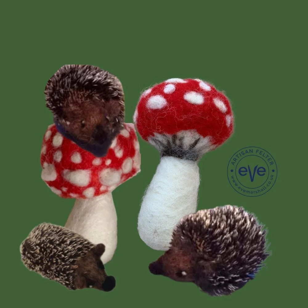 Felted Hedgehogs &amp; Toadstools