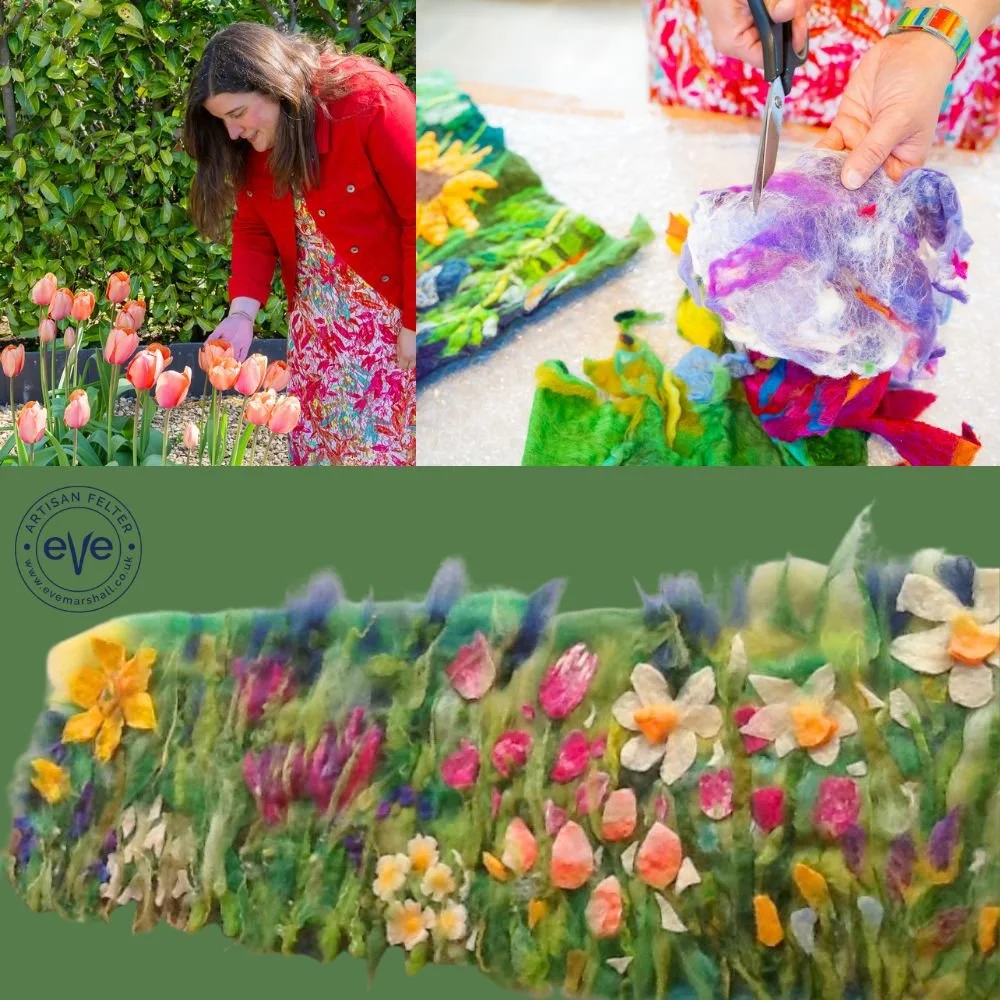 Large Felted Floral Picture