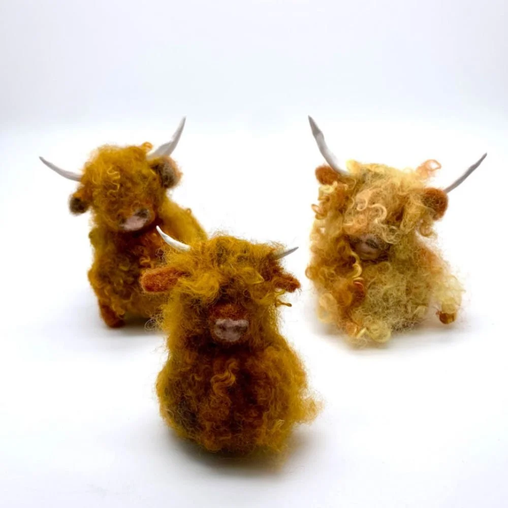 Needle Felted Highland Cow