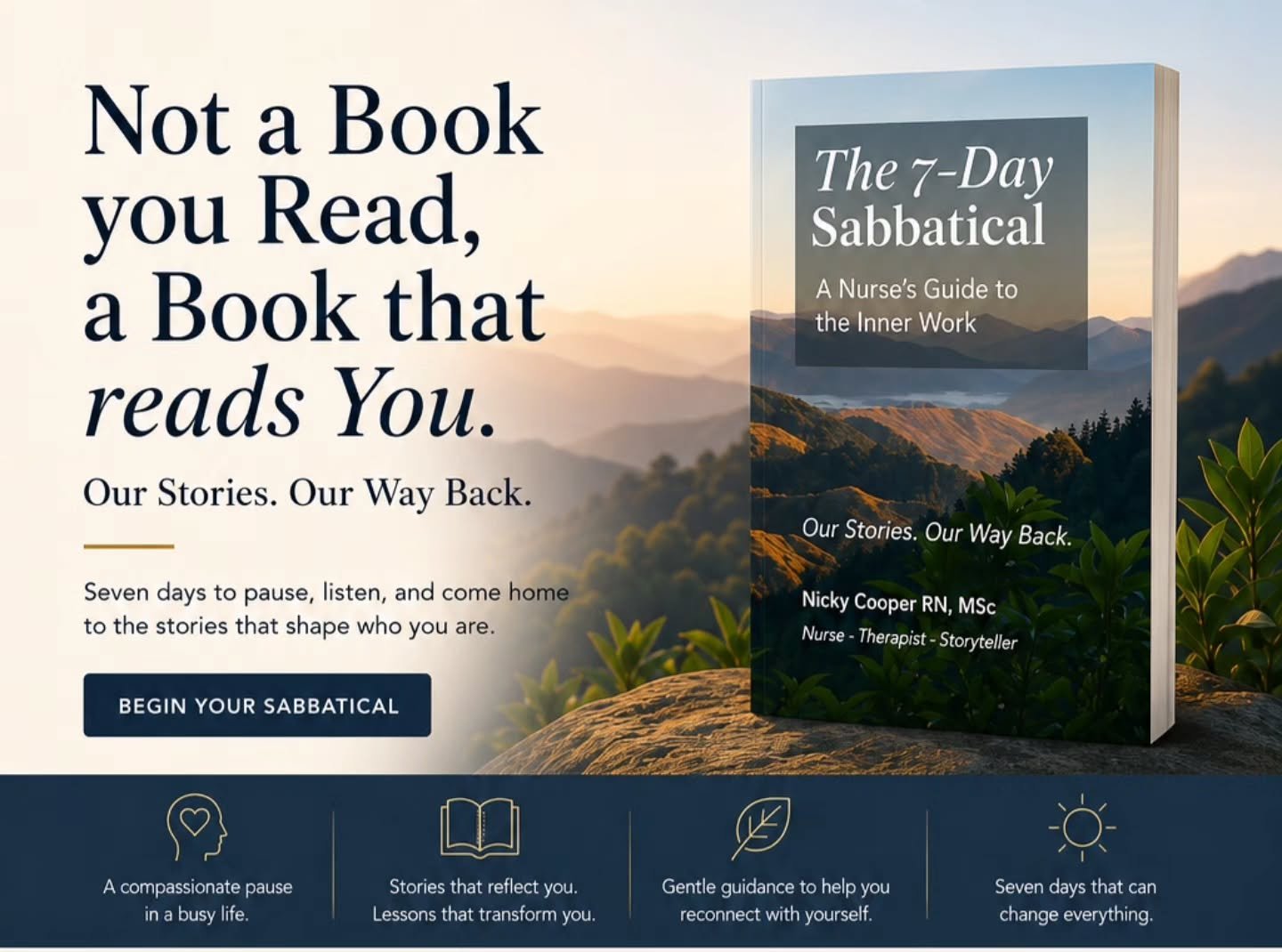 I didn't write this book at a desk, and if I'm honest, I don't think I could have. This is what I've wanted to write for years.

I wrote it in a wooden cabin up in the treetops, on a week long solo retreat, with my journal and all the questions you'l