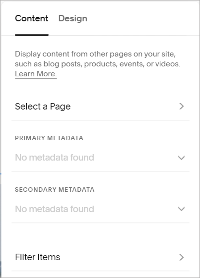 summary block content settings