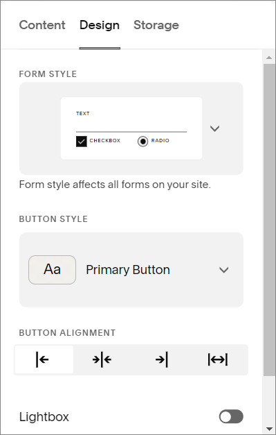 Form editor - design tab