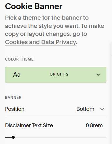 style the squarespace cookie banner