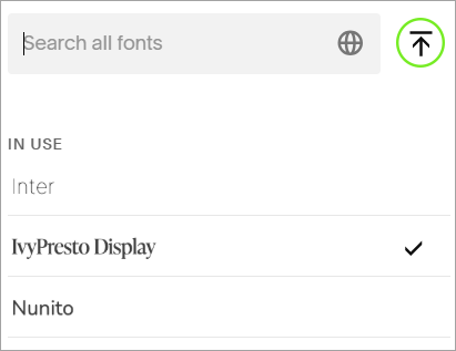 upload custom fonts icon