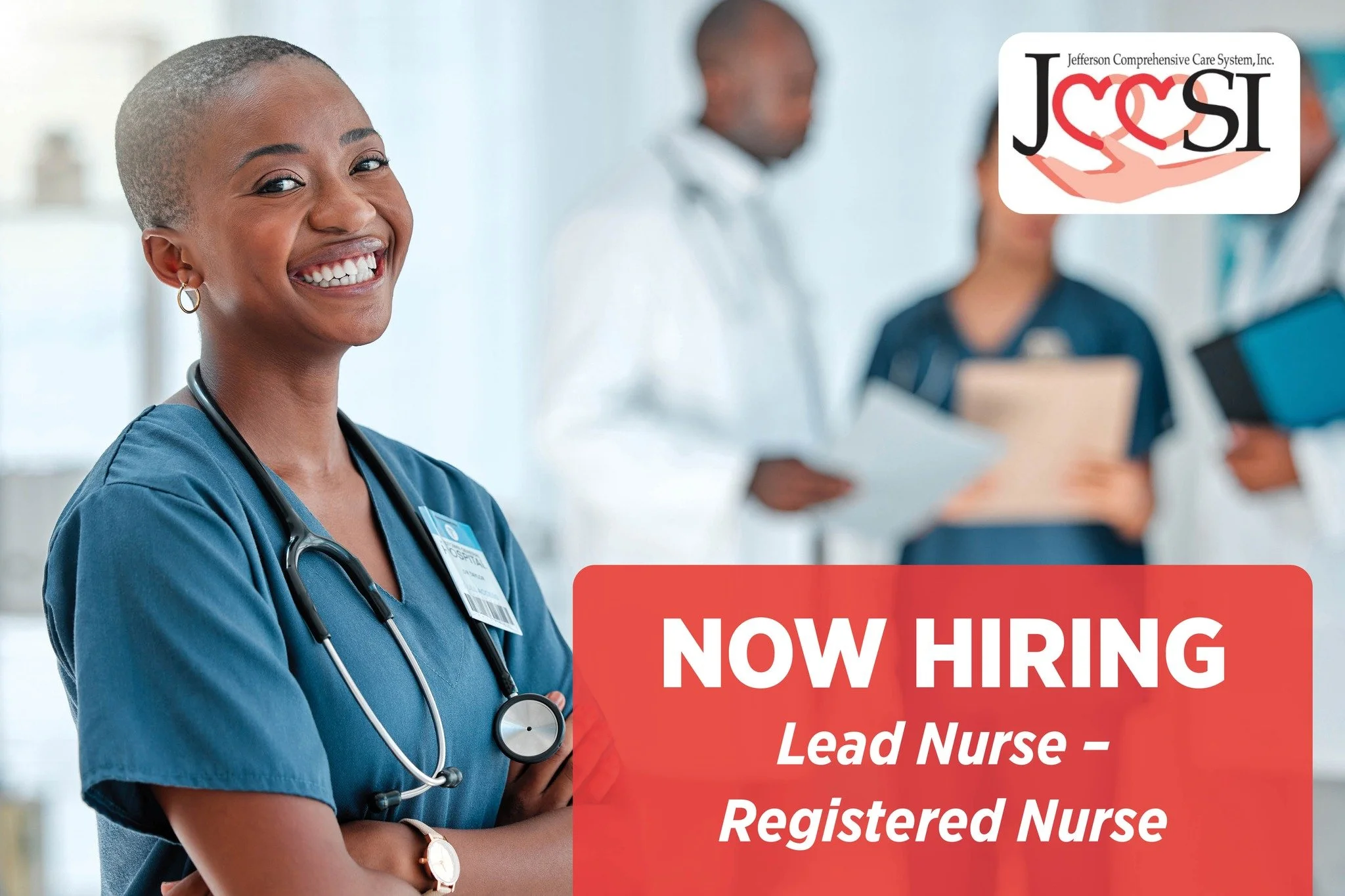 Jefferson Comprehensive Care System is seeking a Lead Nurse (Registered Nurse) to join our team at the Redfield Health Center.

✅ $1,000 Signing Bonus
✅ Excellent Benefits
✅ Bilingual applicants encouraged to apply
✅ EHR experience is a plus
✅ Must b