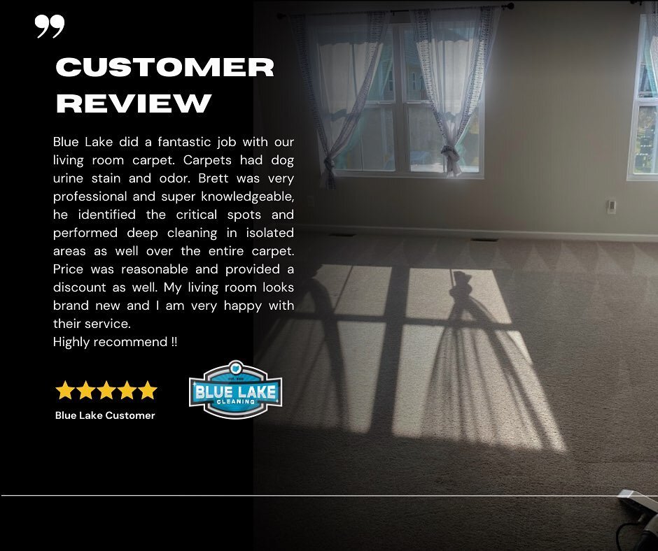 Thank you for the 5 ⭐️ Review on your carpet cleaning experience!
