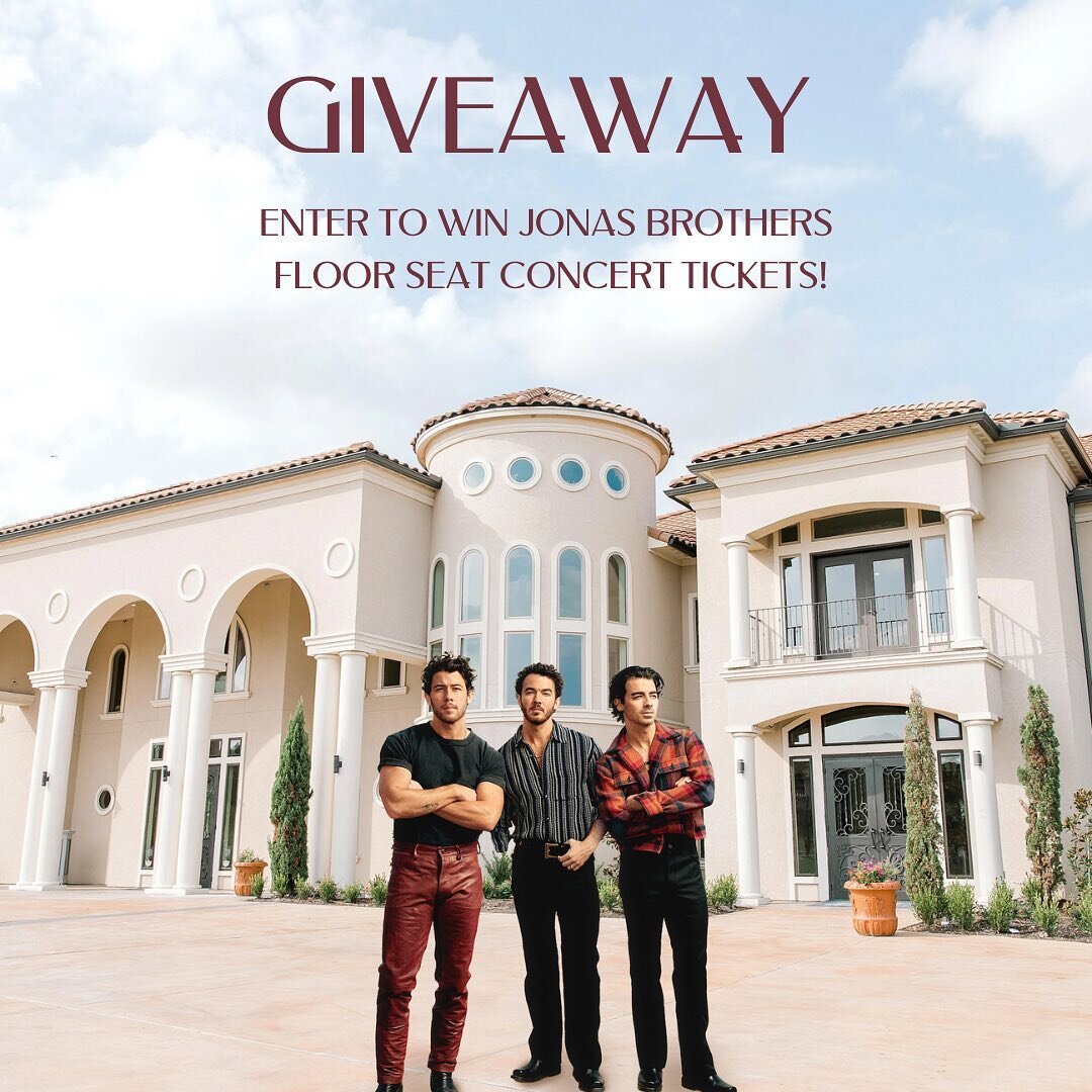 Giveaway Alert‼️ 

We want to send 2 lucky winners to see the Jonas Brothers! Here is how you can win 2 floor seats to the Jonas Brothers concert in Arlington on August 31st:

1.Book your event with us between now and the end of July and you will aut