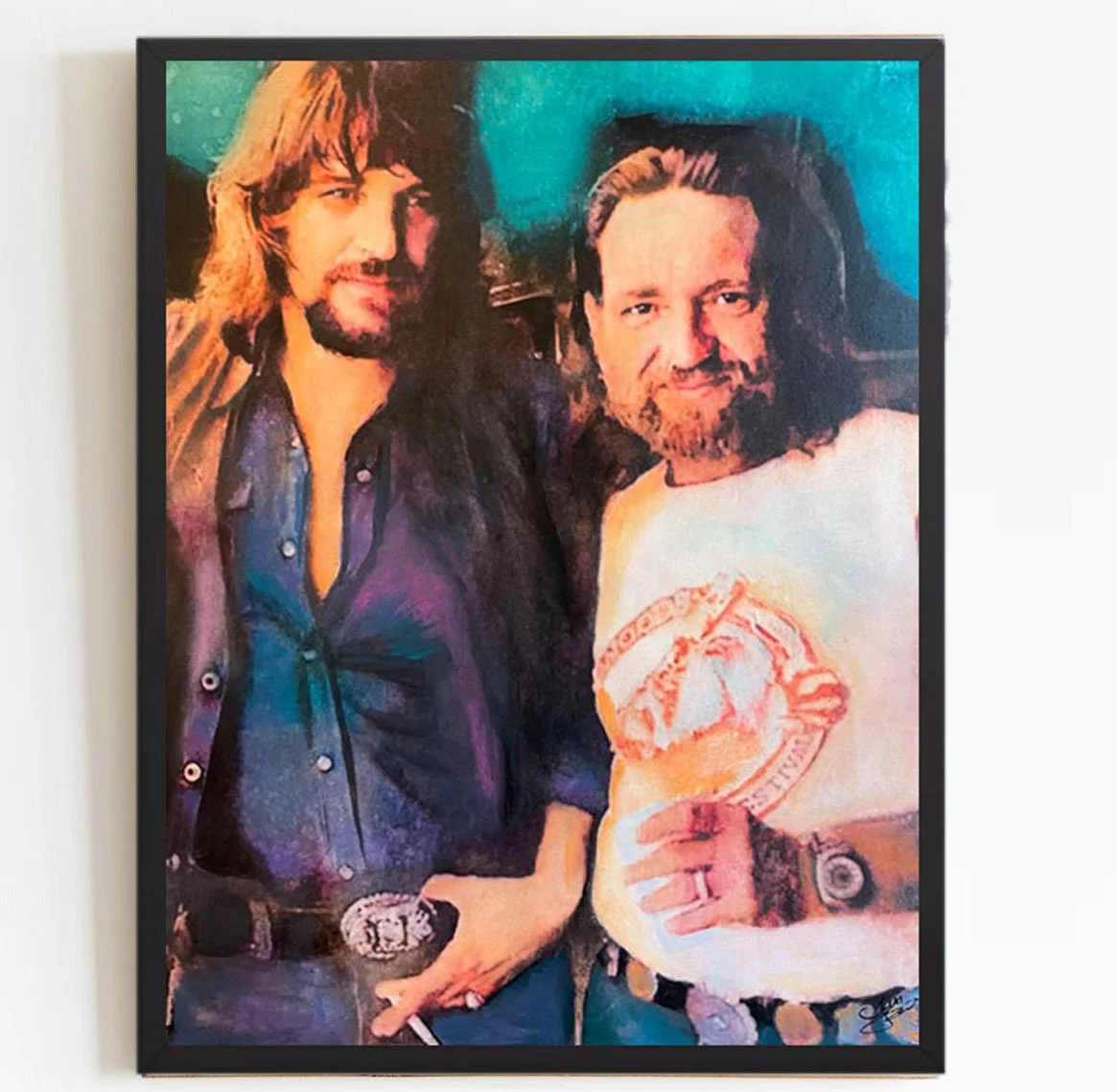 Waylon and Willie Art Print 11x14"