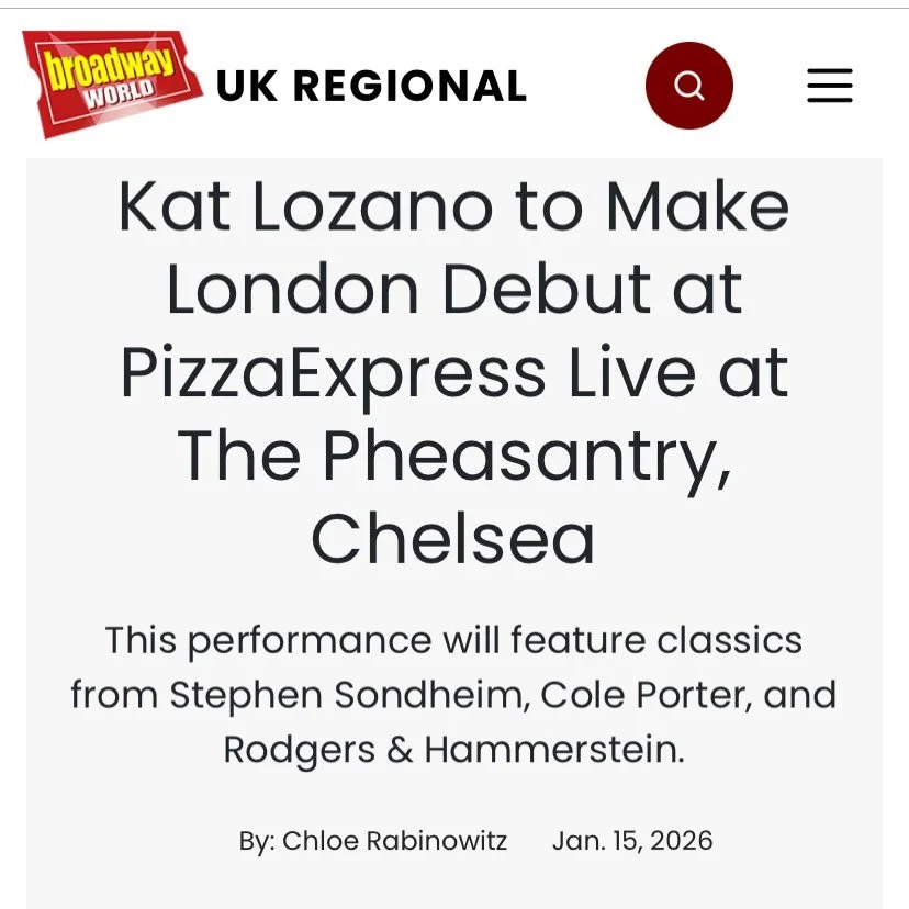 ONE WEEK TO GO!! 🎉 A dream five years in the making! 

Read the article here: https://www.broadwayworld.com/uk-regional/article/Kat-Lozano-to-Make-London-Debut-at-PizzaExpress-Live-at-The-Pheasantry-Chelsea-20260115