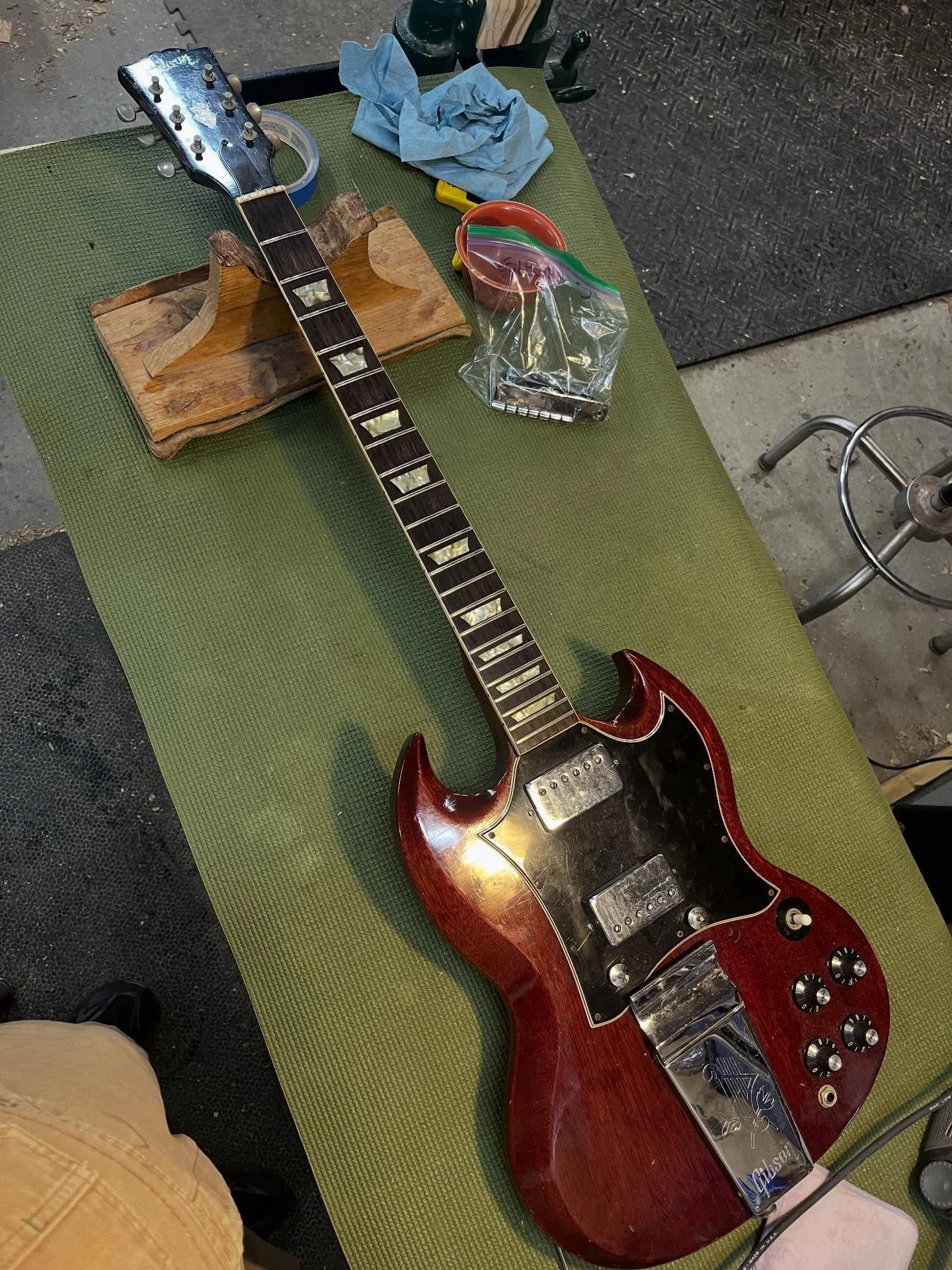 Rare dog on the bench today; a 69 SG. All original and never broken.