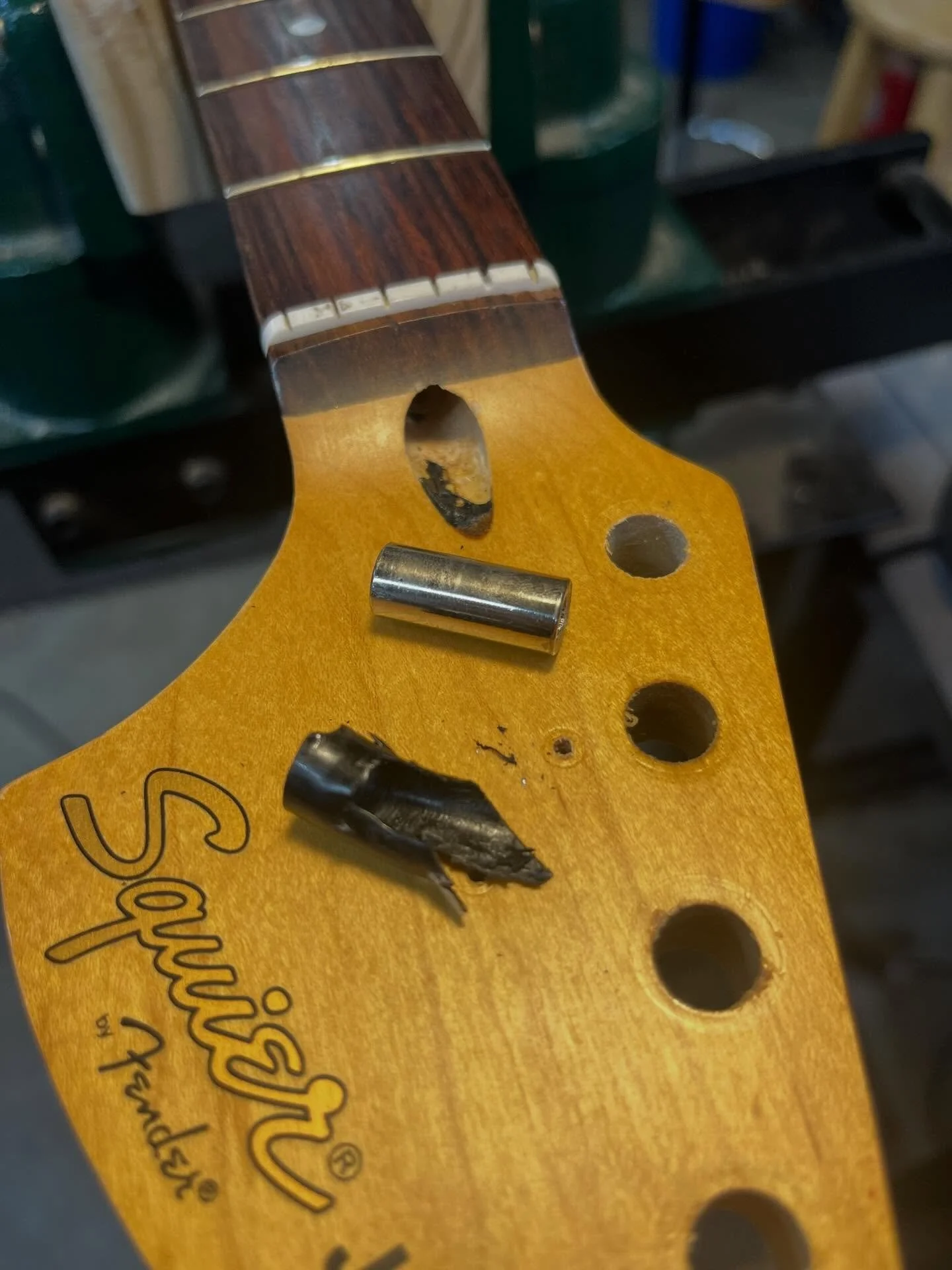 Stripped out truss nut excised.