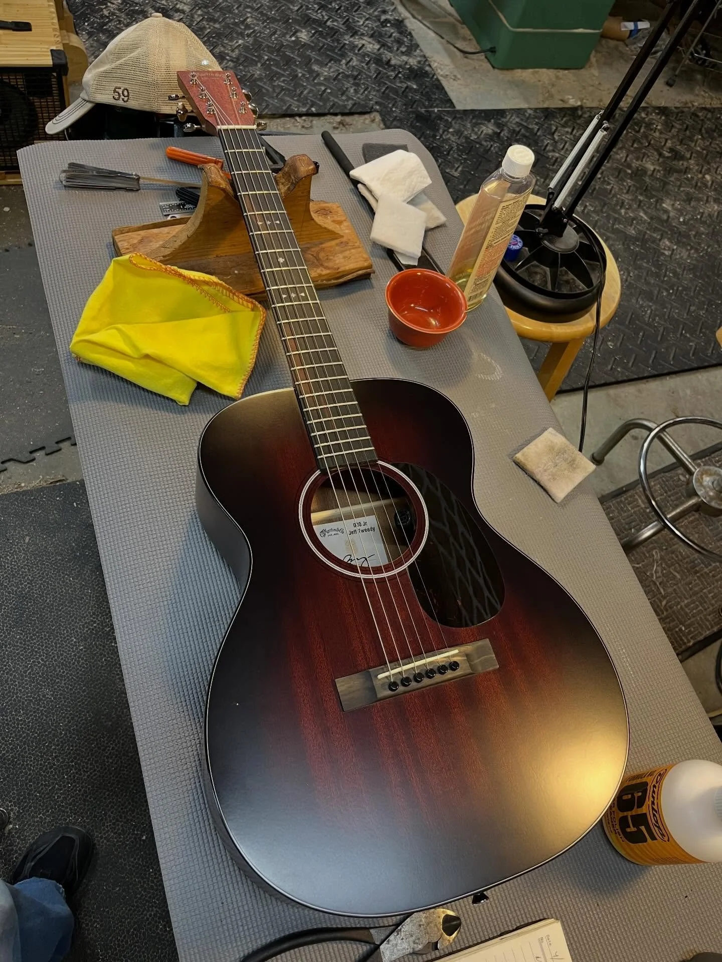 Odd one on the bench today, Martin 000 Jr Jeff Tweedy model.