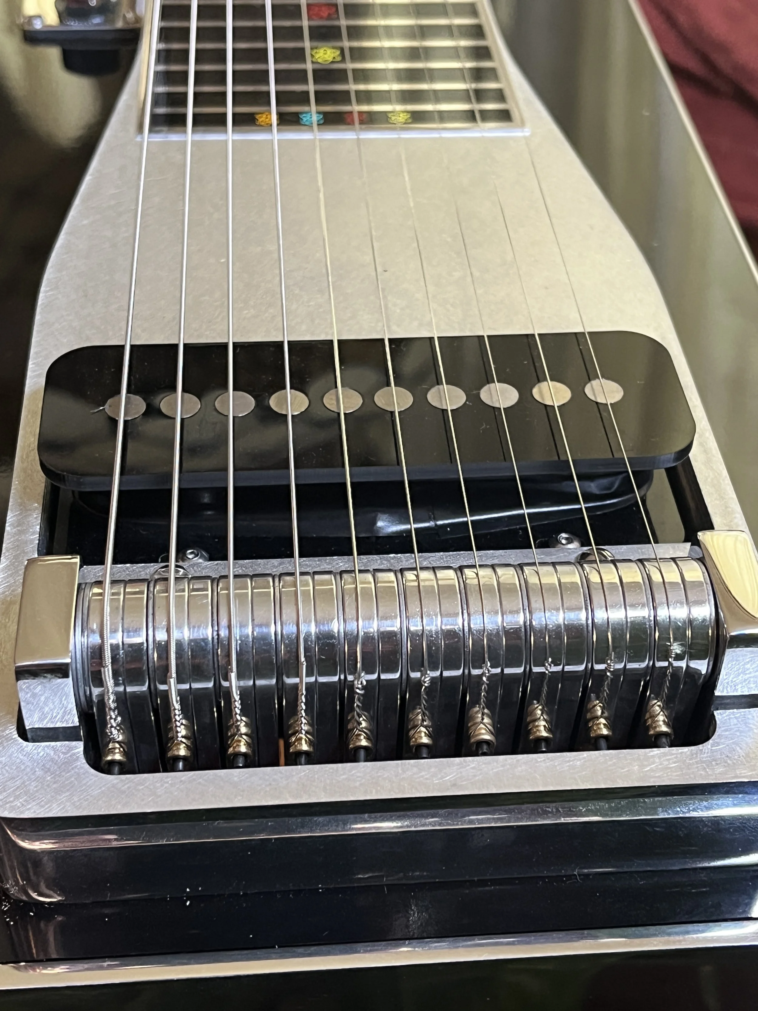 Emmons Resound'65 S10 Pedal Steel tailpiece & pickup.