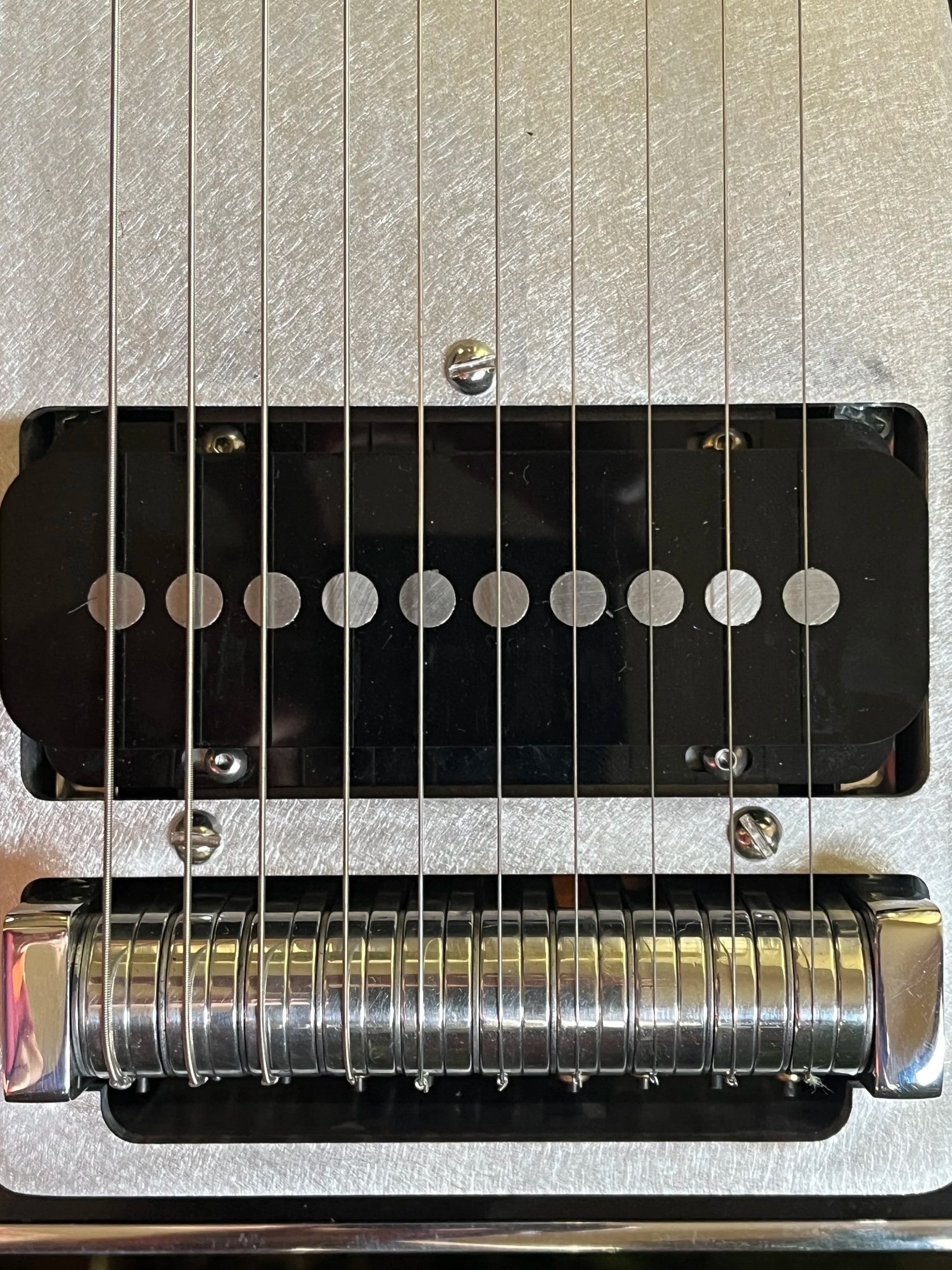 Emmons Resound'65 S10 Pedal Steel tailpiece & pickup.