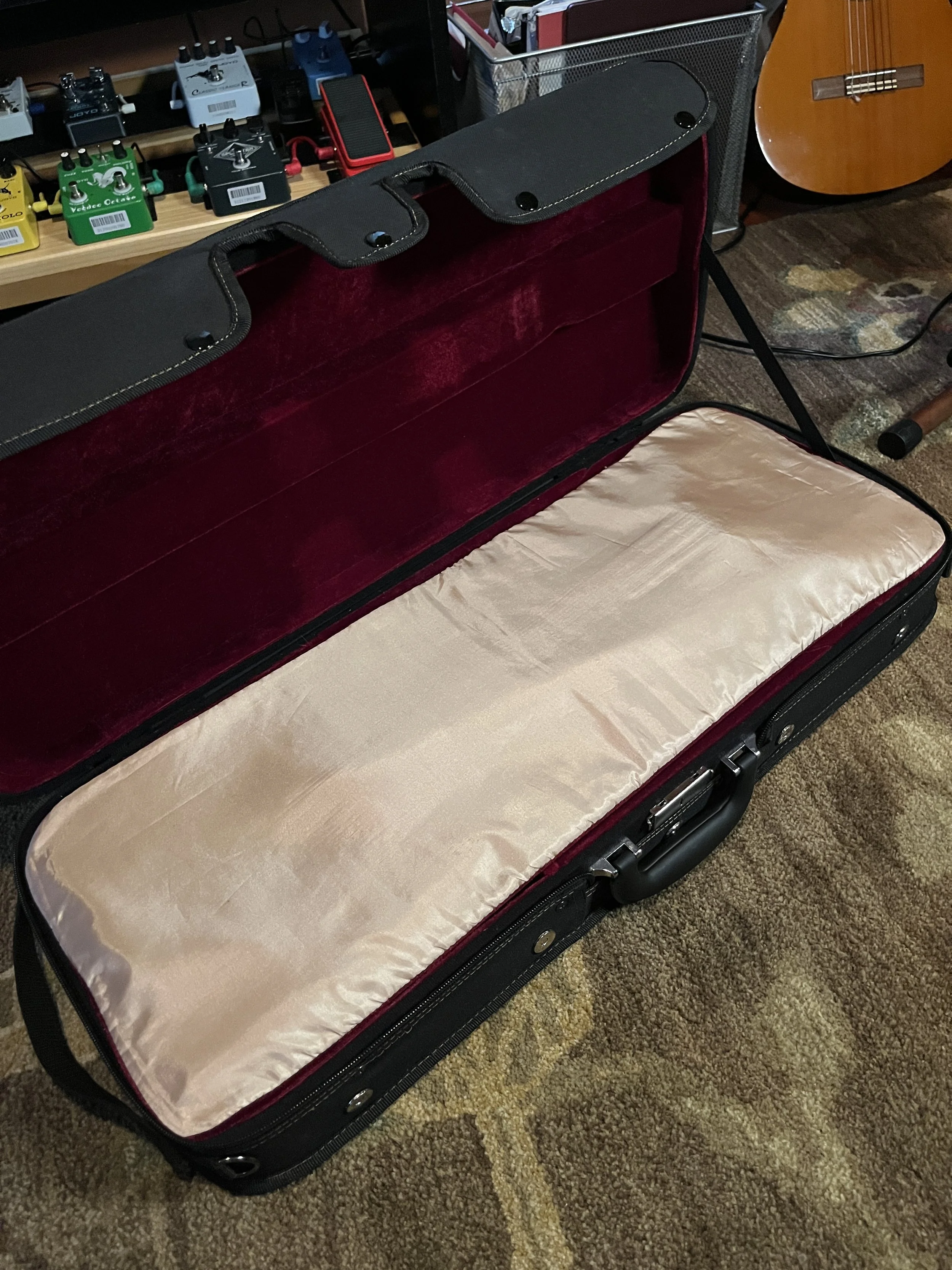 Eastman 715 Mandolin in it's case with the coverlet cloth on top.  (2024, #6 of 15, original run)