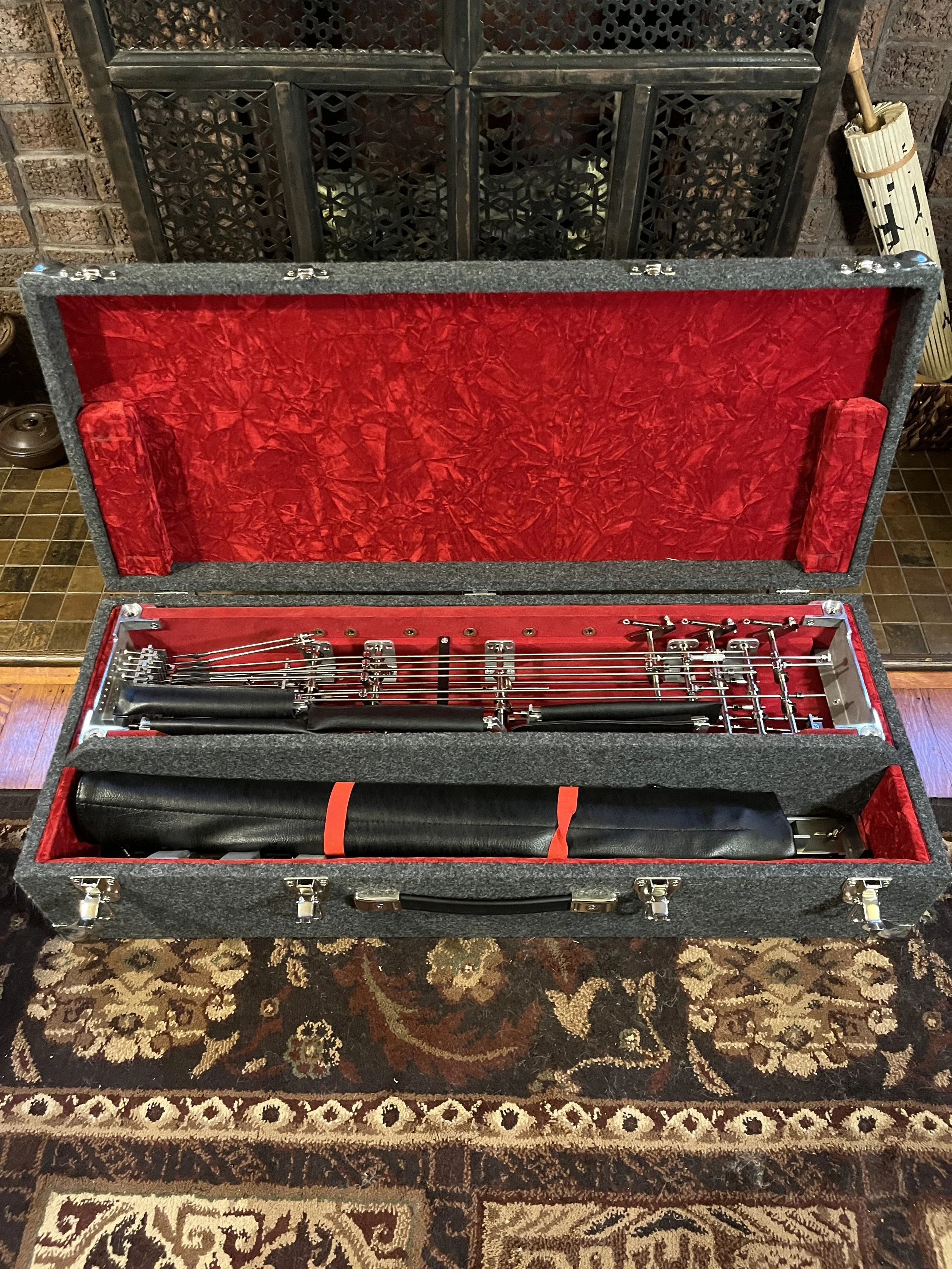 Emmons Resound'65 S10 Pedal Steel in hard shell storage case.