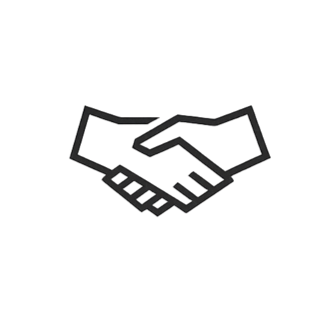 Icon of two hands shaking.