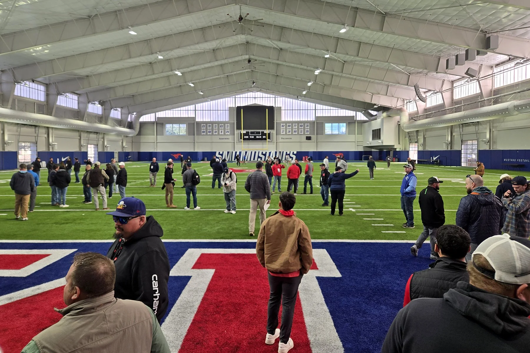 SMU indoor football, synthetic turf
