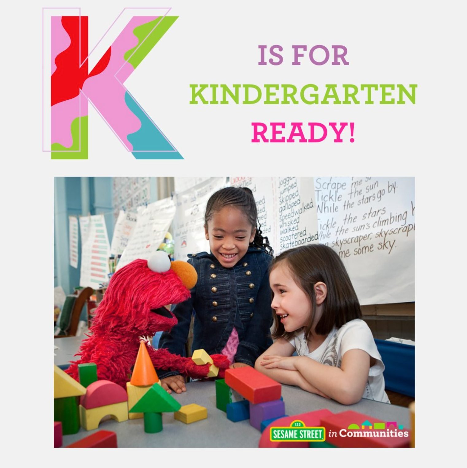 Is your little one preparing to enter kindergarten in the fall? Check out these great resources from Sesame Workshop to help prepare them to become K-5 classroom ready: https://bit.ly/3oBhZCa

In addition to fun games, activities, and printable works