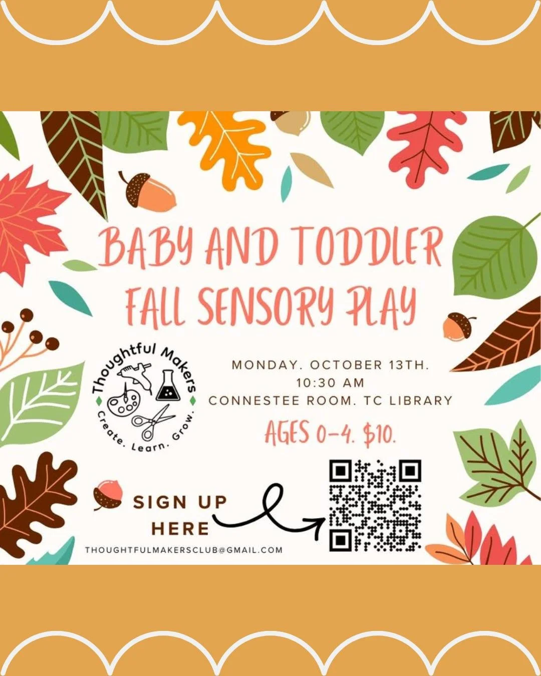Thoughtful Makers Club is offering a baby &amp; toddler sensory bin class for children ages 0-4 on October 13th at the library. The class costs $10 and will last one hour, from 10:30 to 11:30. Register here: https://bit.ly/3KIdekT 

 #transylvaniacou