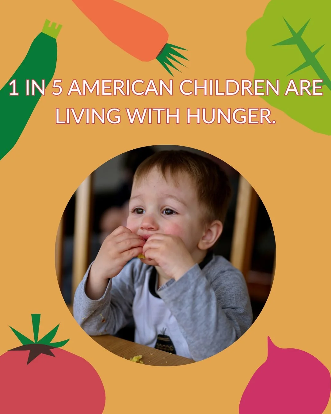 ▪️1 in 5 children in the U.S. experience hunger. 

▪️40% of all SNAP participants are children. 

▪️Stable access to healthy food is essential to a child's development and academic success.

▪️Families who receive SNAP benefits are less likely to sac