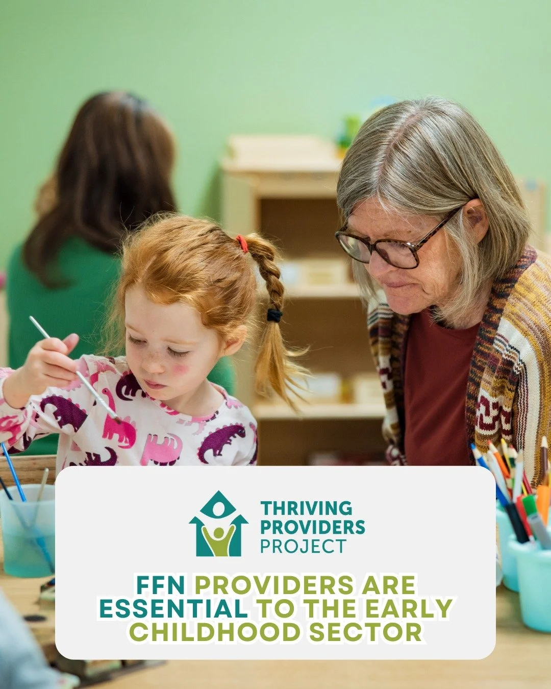 Family, Friend, and Neighbor (FFN) care is relied upon by many, including:

⭐ Families living in rural communities with less access to licensed care centers

⭐ Parents who work non-traditional hours and need care options offered outside of typical bu