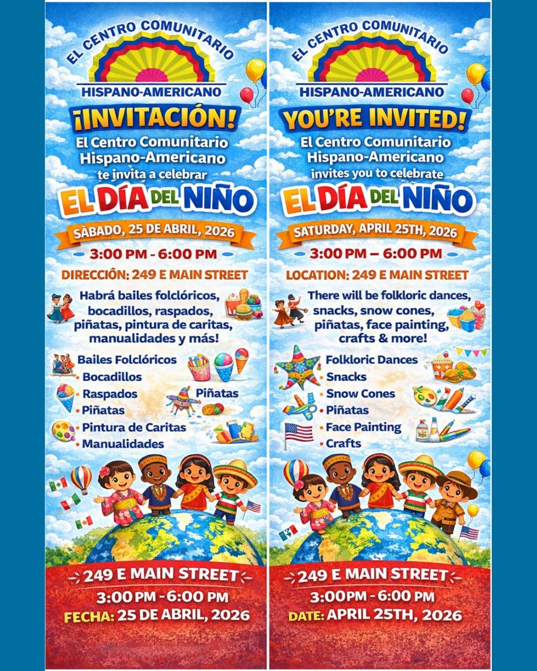El Centro is hosting their Dia del Nino (Day of the Child) event this Saturday from 3-6 pm! Families are invited to come out for folkloric dances, snacks, snow cones, pinatas, face painting, crafts and more! ❤️

 #transylvaniacounty #TransylvaniaCoun