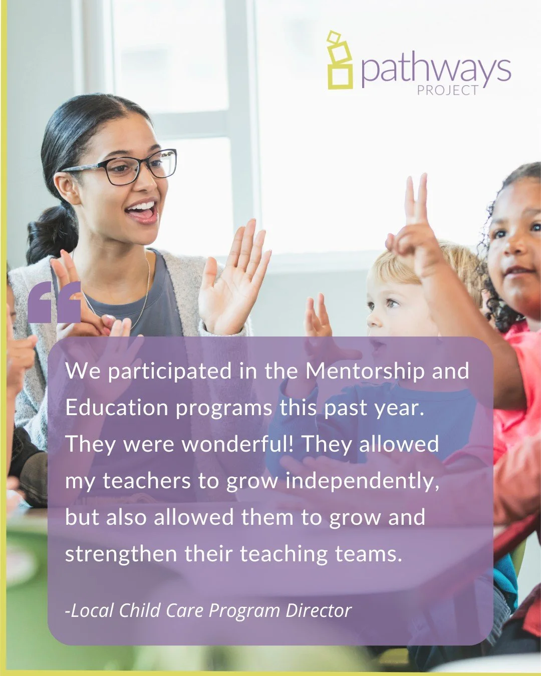 SSTC's Pathways to Early Education program is a multi-prong initiative intended to increase the recruitment and retention of early educators! 

The Pathways Mentorship Program connects a new teacher (with less than 2 years of experience) with a more 