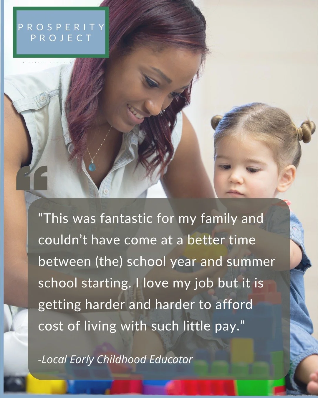 SSTC's Prosperity Initiative is a wage supplement program created specifically for providers who work for part-day child care programs. This summer, 47 early education staff members will receive a Prosperity stipend! 

Learn more about the Prosperity