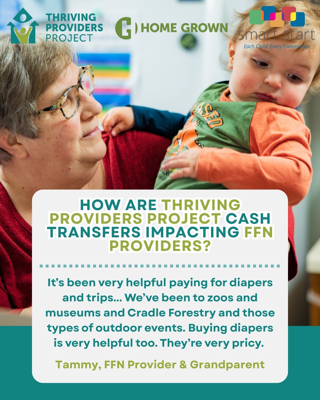 SSTC believes that early educators in all care settings deserve to be able to care for their basic needs and prioritize their own well-being. As a Thriving Providers implementation partner, we are seeking to improve the financial stability of FFN pro