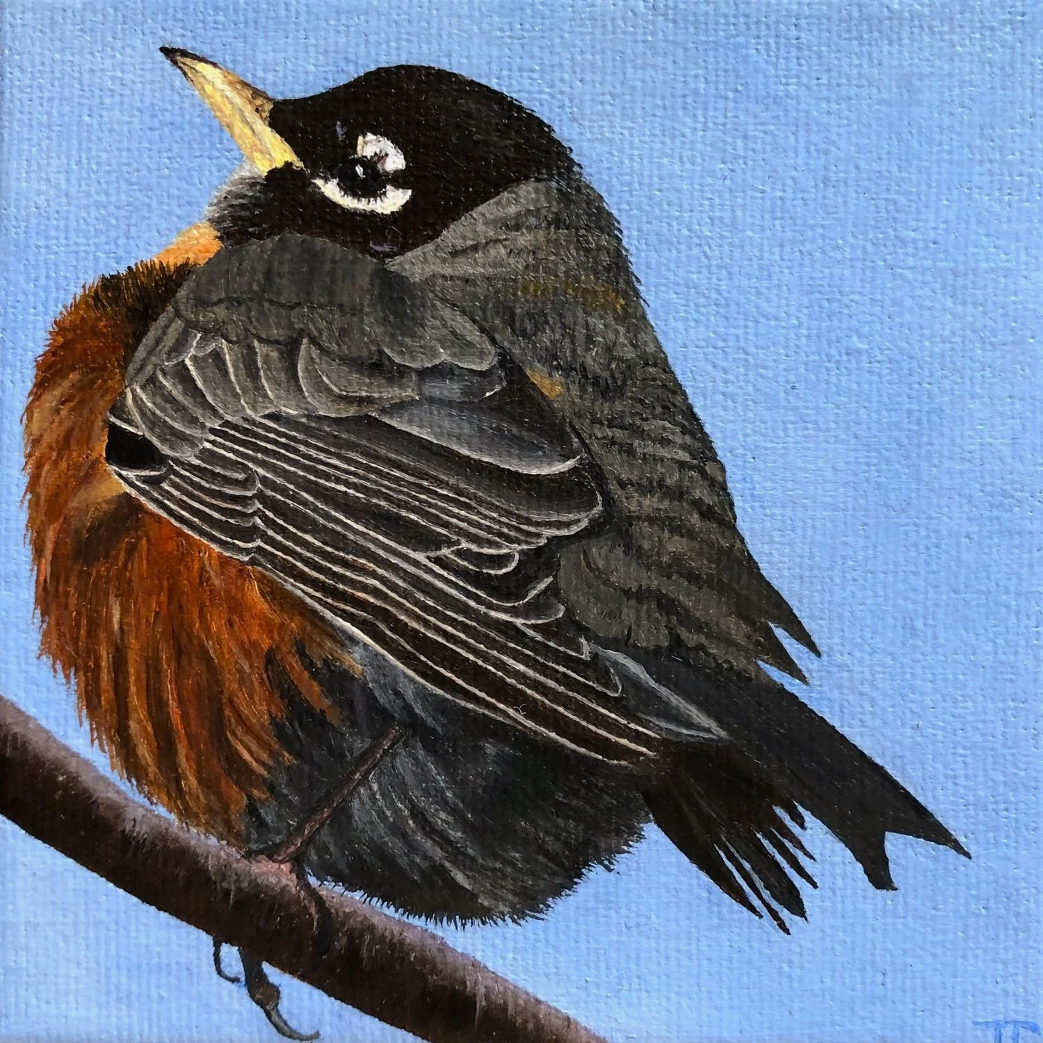 COLD. 4 x 4 in, oil on canvas, 2026