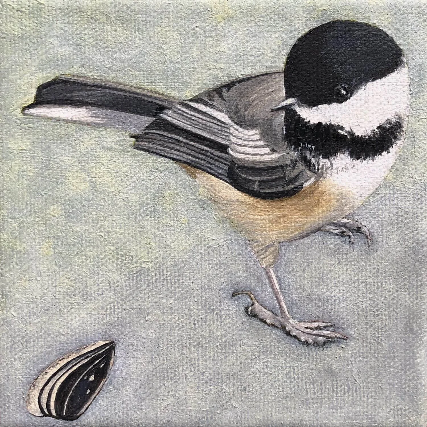 THE SEED. 4 x 4 in, oil on canvas, 2025