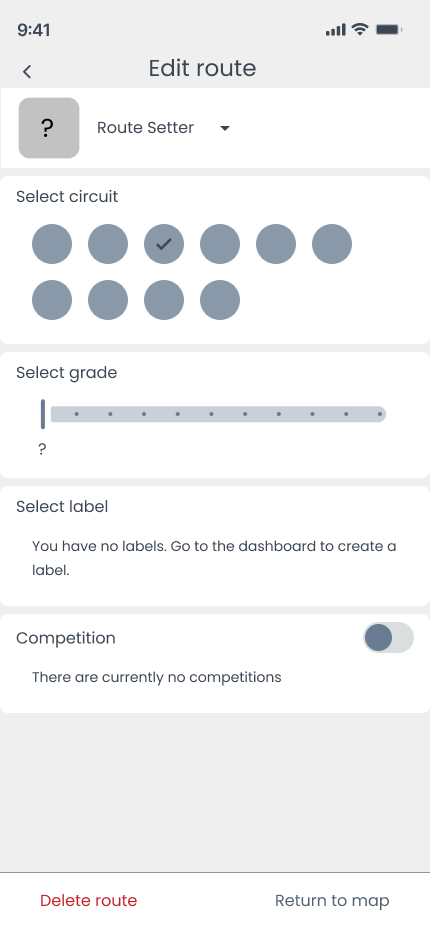 An image showing a mid-fidelity wireframe. The wireframe shows an alternative route edit page.