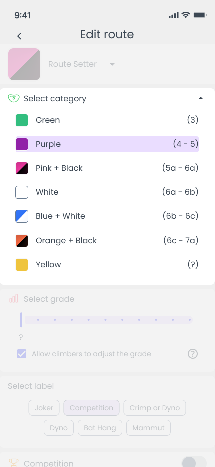 An image displaying a high fidelity wireframe. The edit route screen is shown, highlighting the design element that is being discussed. This is version 2.