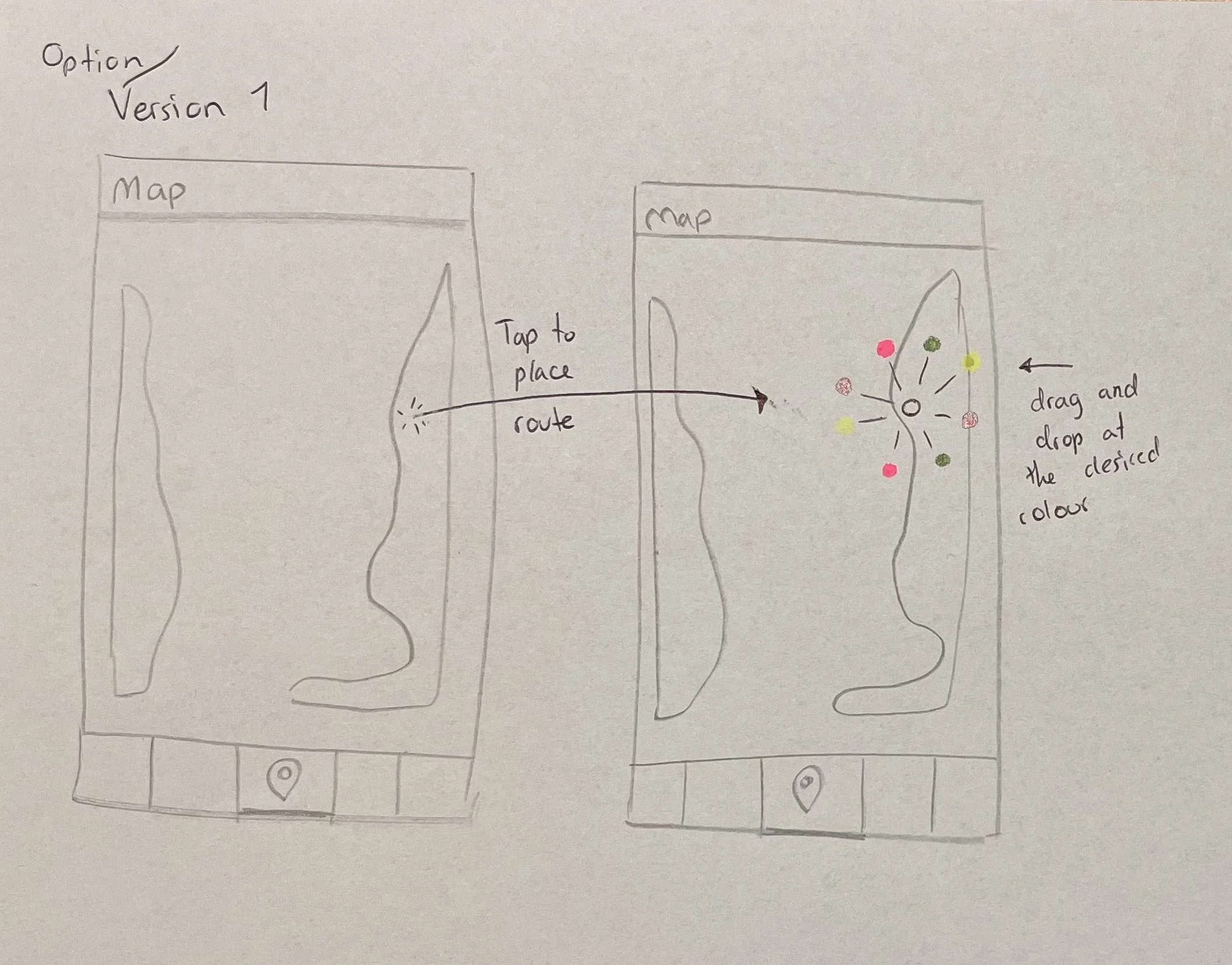 A sketch illustrating option one.