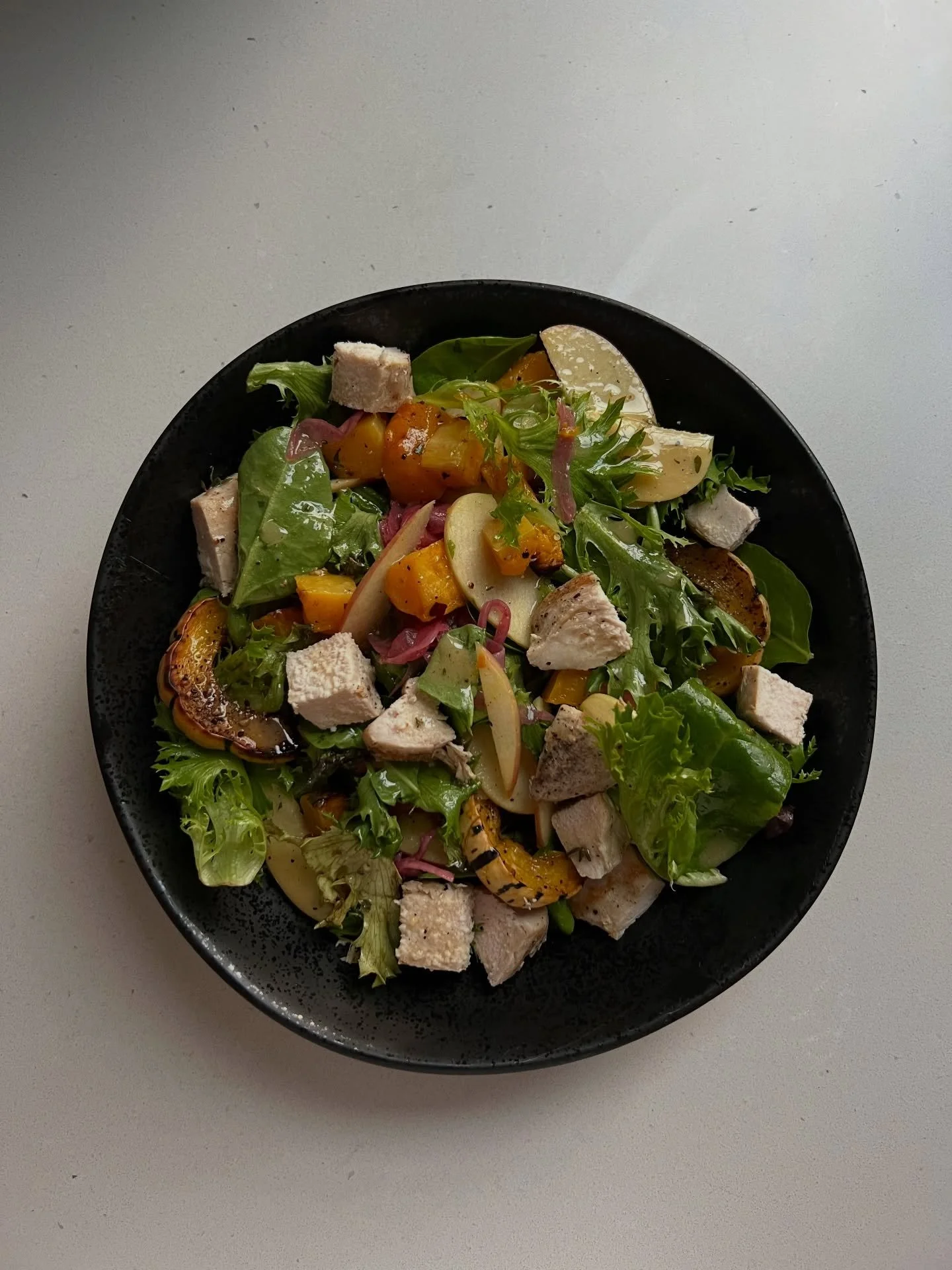 Harvest Roasted Squash &amp; Apple Salad
gluten-free, dairy-free option, gut-friendly, hormone-supportive, high-fibre, seasonal, immune-boosting

i love eating with the seasons, and this is one of my favourite fall salads especially with delicata squ