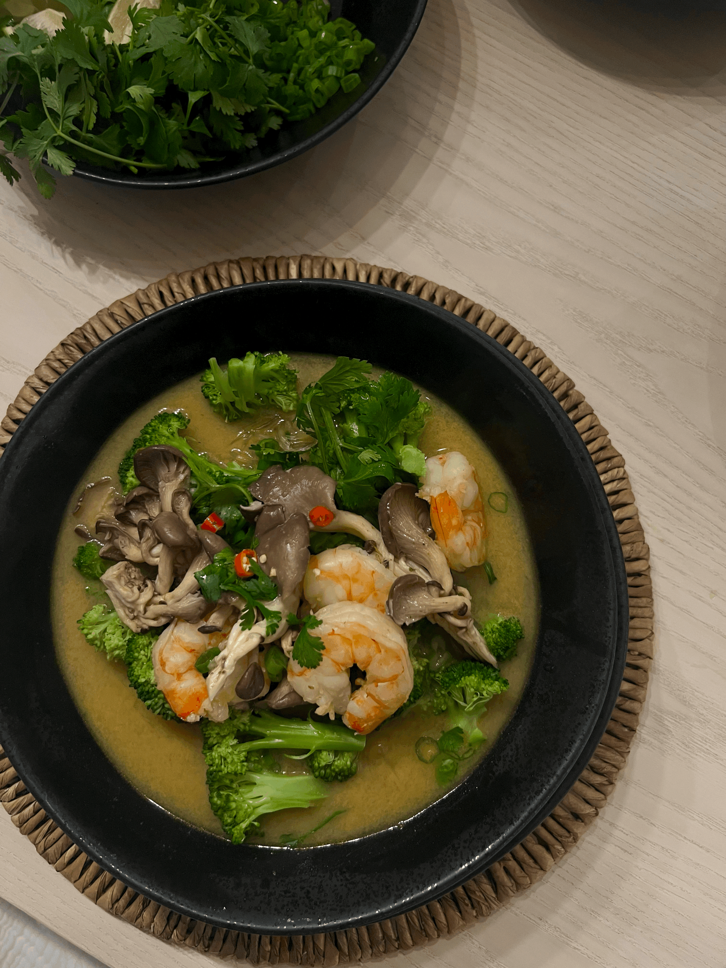 Healthy Tom Yum Coconut Galangal Seafood Soup