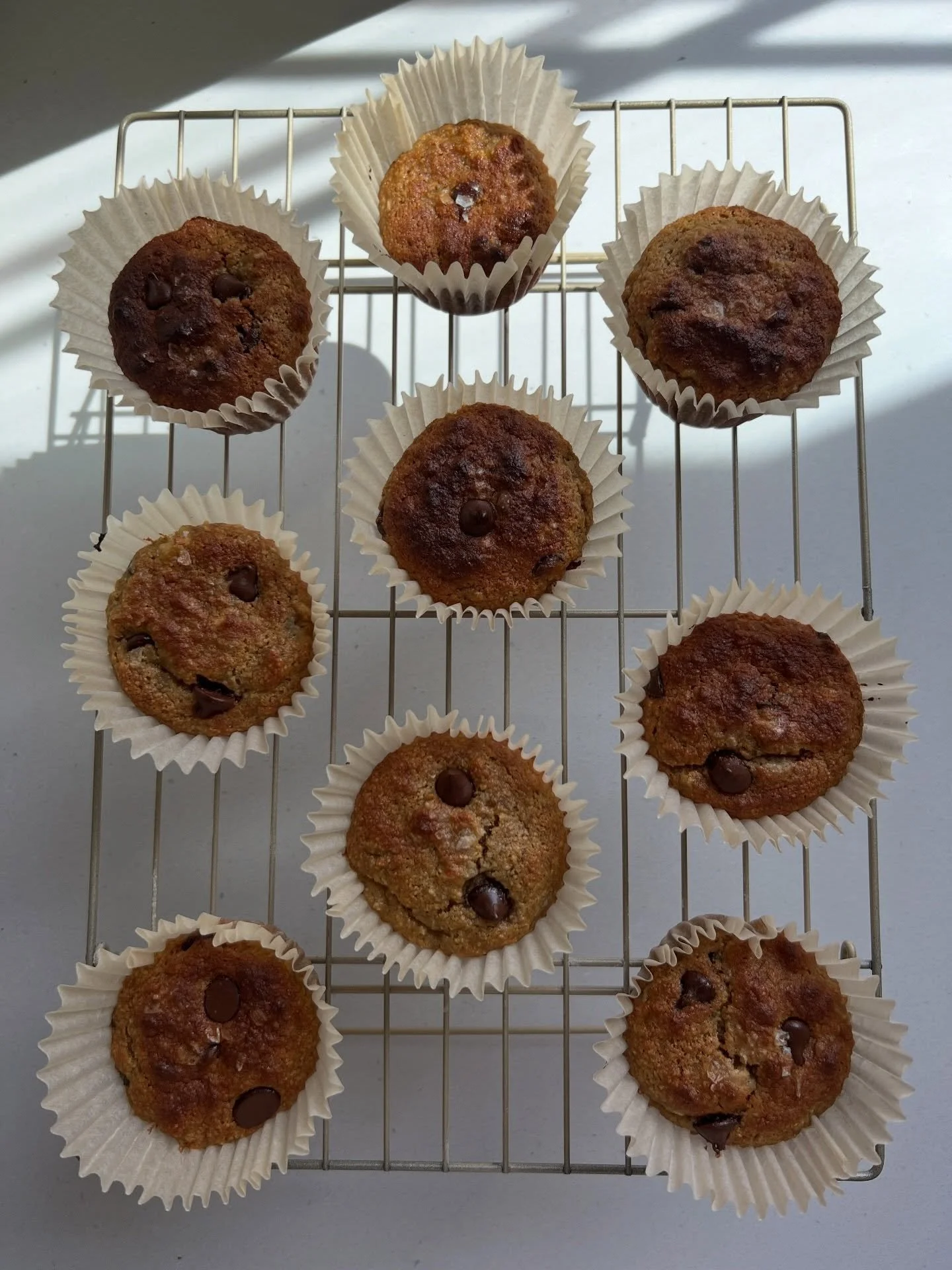High-Protein Collagen PB &amp; Banana Chocolate Chip Muffins
gluten-free, dairy-free, refined sugar&ndash;free, high-protein, grain-free, meal prep friendly

these are the high-protein banana muffins i&rsquo;ve been getting so many DMs about. soft, n