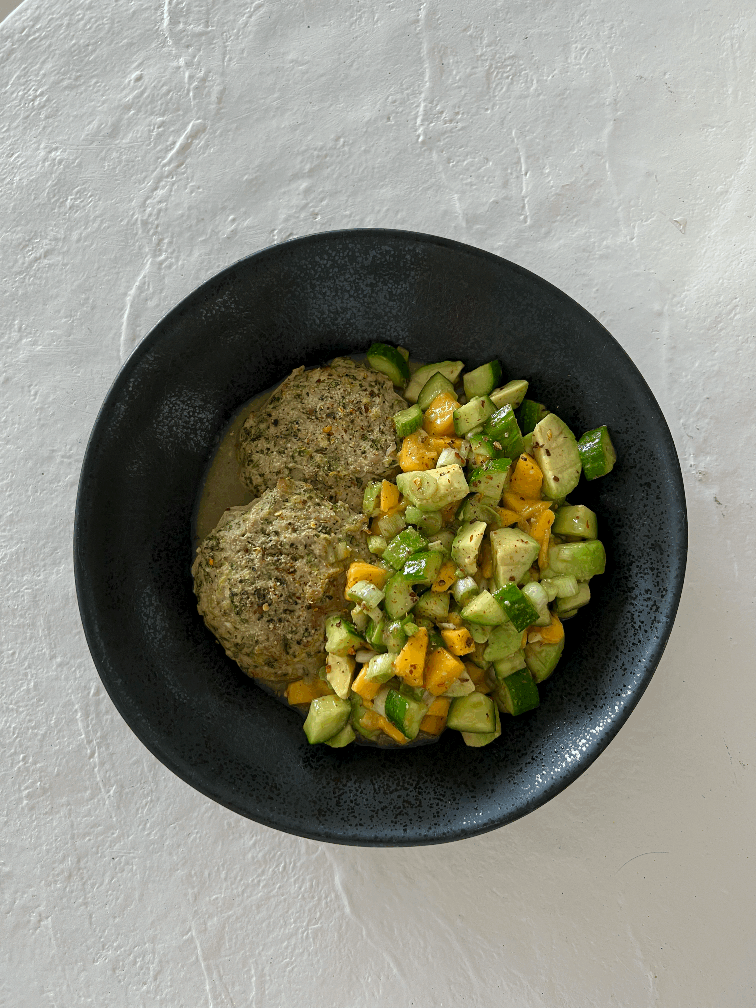 Thai Turkey Burgers with Crunchy Mango Jicama Salad