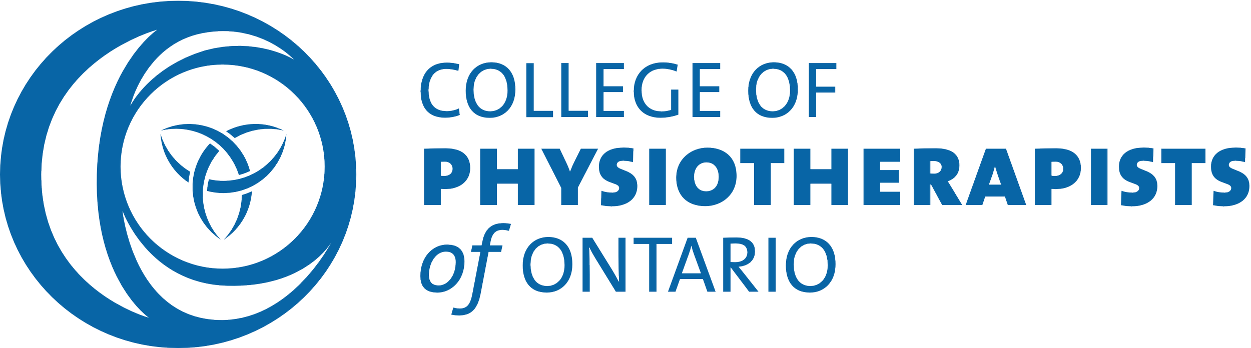 Logo of the College of Physiotherapists of Ontario featuring a stylized celtic knot surrounded by concentric circles.