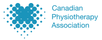Logo of the Canadian Physiotherapy Association with blue circular design and text.