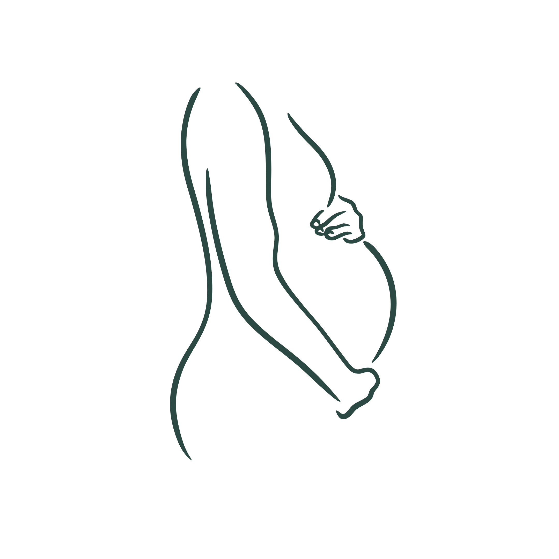 Pregnant woman holding her belly