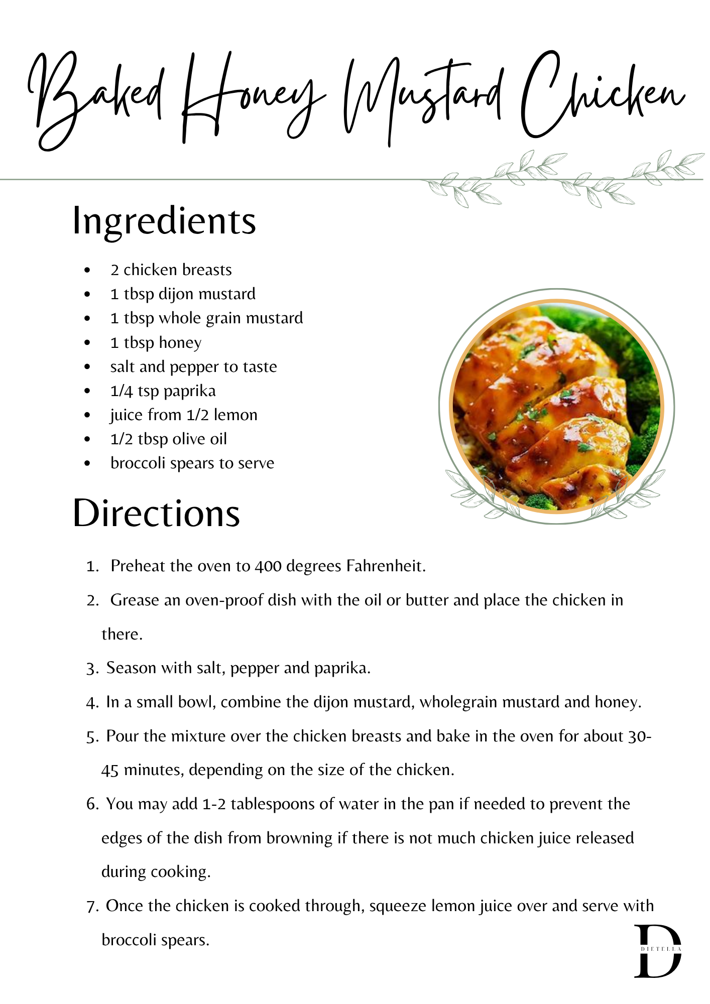 Baked Honey Mustard Chicken