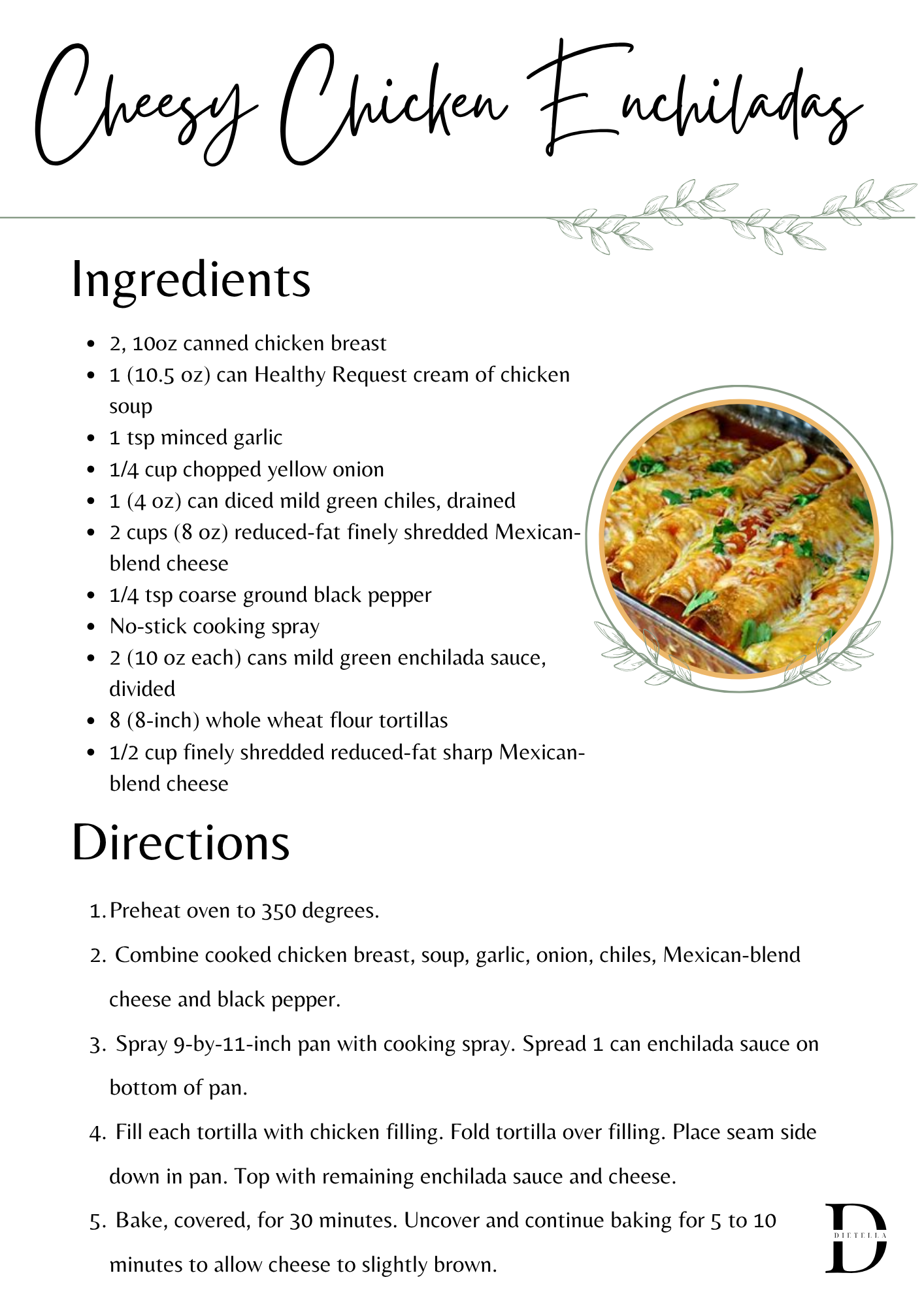 Cheesy Chicken Enchilladas