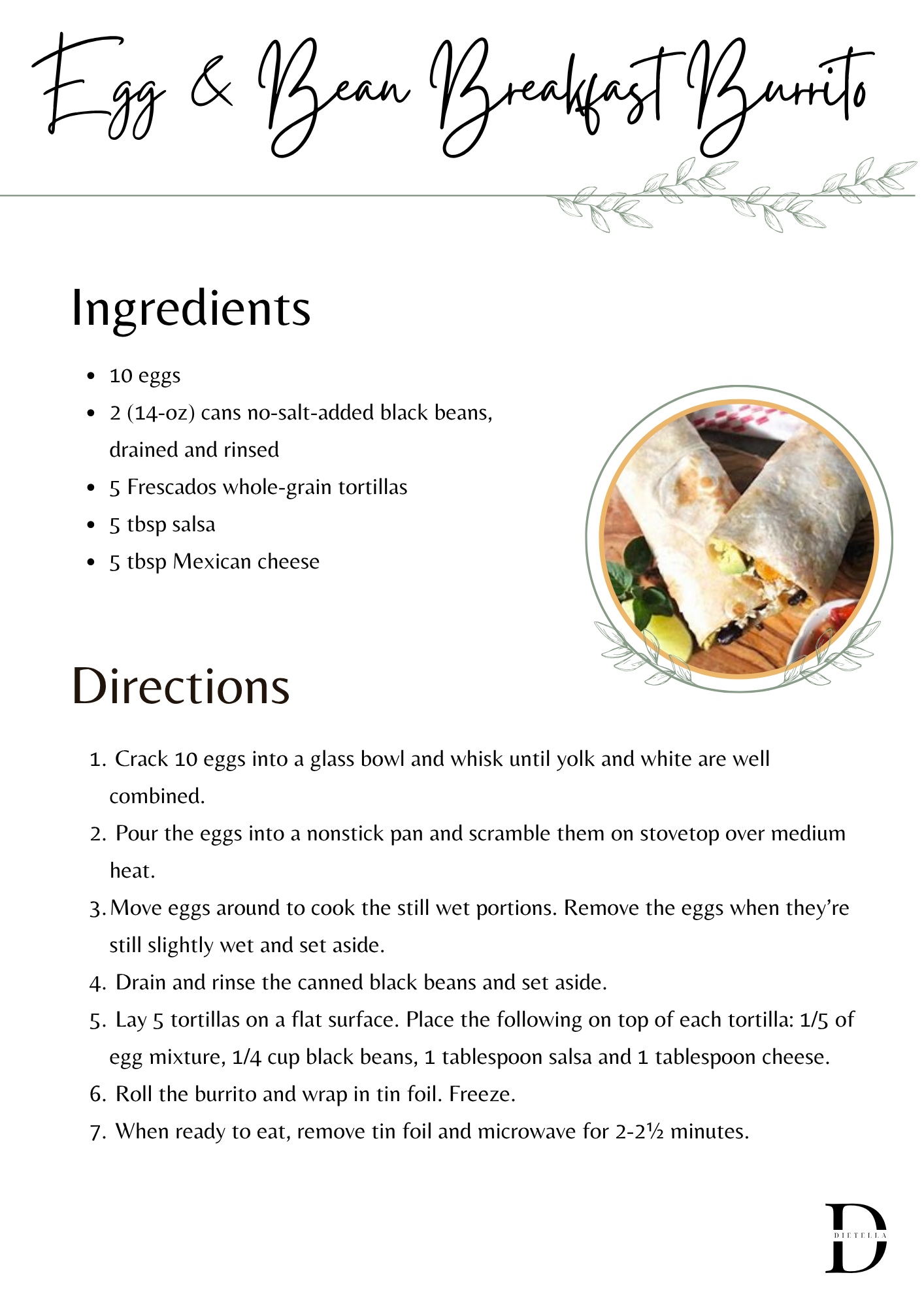 Egg & Bean Breakfast Burrito